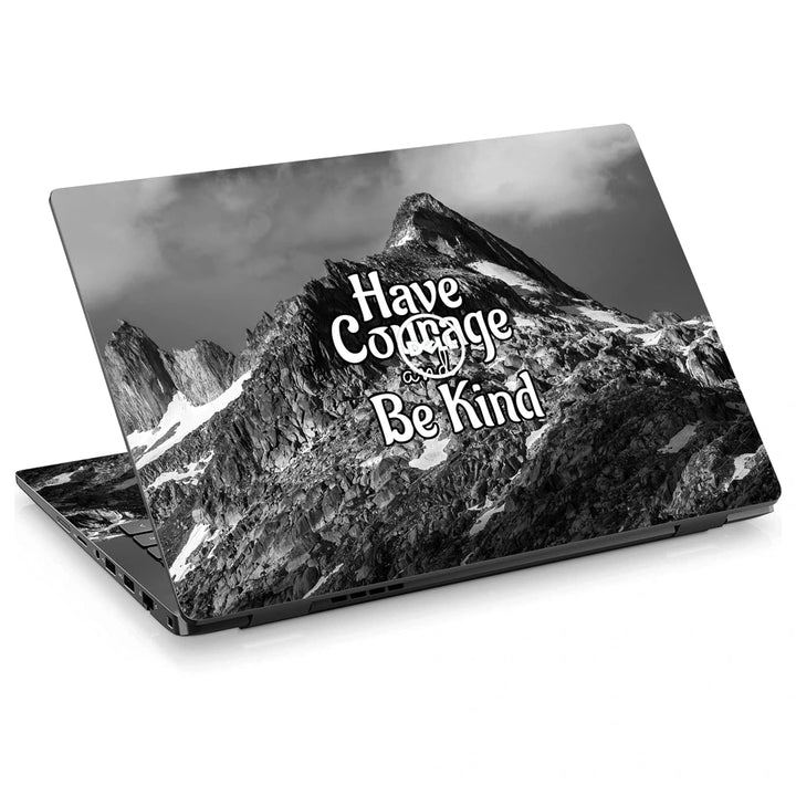 3M Material Textured Embossed Laptop Skin - Mountain Have Courage Motivational Art