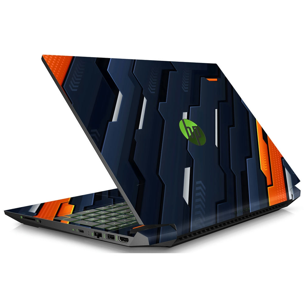 Orange Computer Hp Color Shop Bold Orange and Navy Striped Abstract Laptop Skin for HP | Buy ...