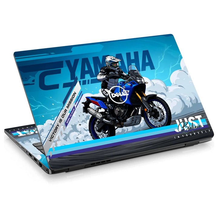 3M Material Textured Embossed Laptop Skin - Yamaha R1 Blue White Supersport