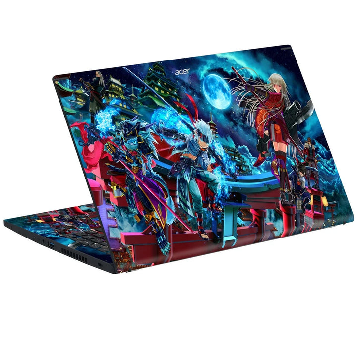 3D Embossed Laptop Skin - Futuristic Anime Battle Art