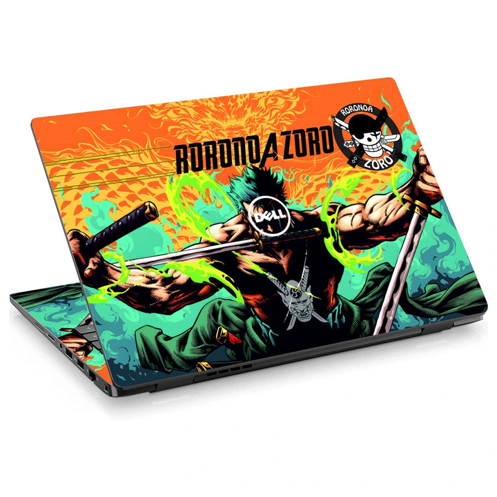 3M Material Textured Embossed Laptop Skin - One Piece Roronoa Zoro Three Swords