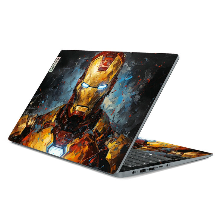 3D Embossed Laptop Skin - Iron Man Brush Stroke Art