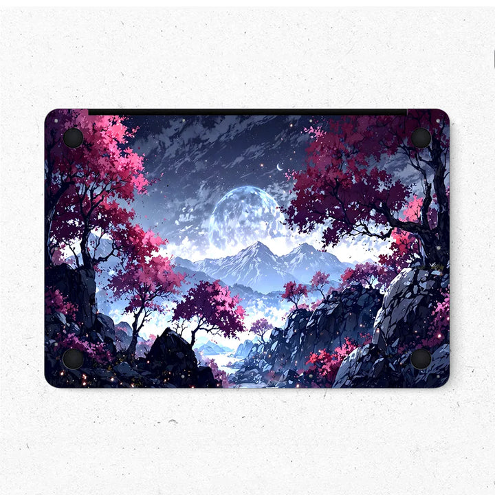 MacBook Laptop Skin - Minimalist Misty Blue Mountain Forest