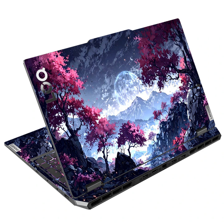 3M Material Textured Embossed Laptop Skin - Minimalist Misty Blue Mountain Forest