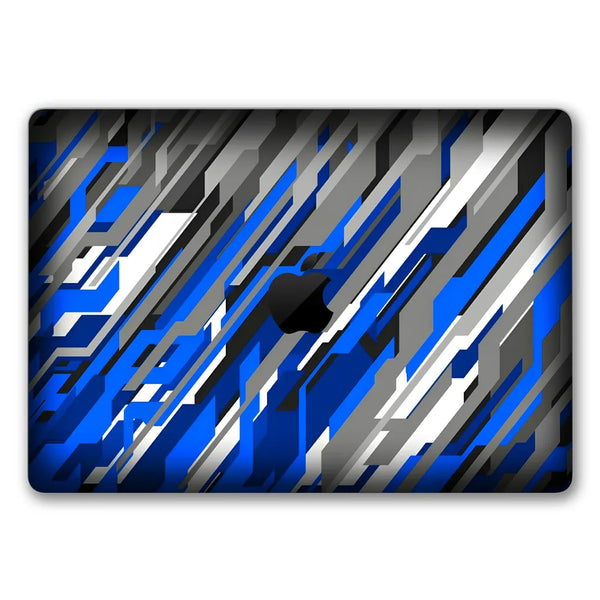 MacBook Laptop Skin - Abstract Blue Red Racing Grid