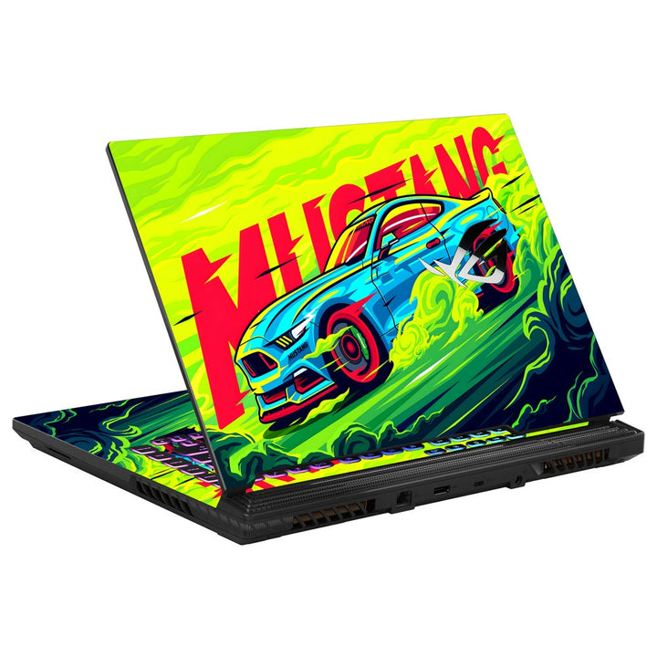 Asus Laptop Skin - Ford Mustang Neon Green