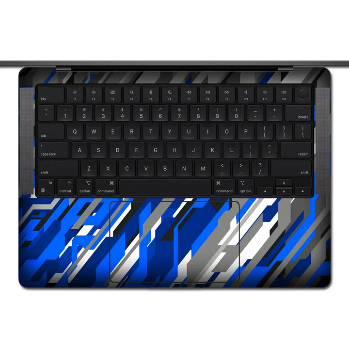 MacBook Laptop Skin - Abstract Blue Red Racing Grid
