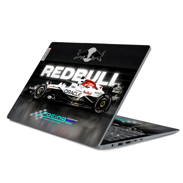 3M Material Textured Embossed Laptop Skin - F1 Red Bull Neon Style Car