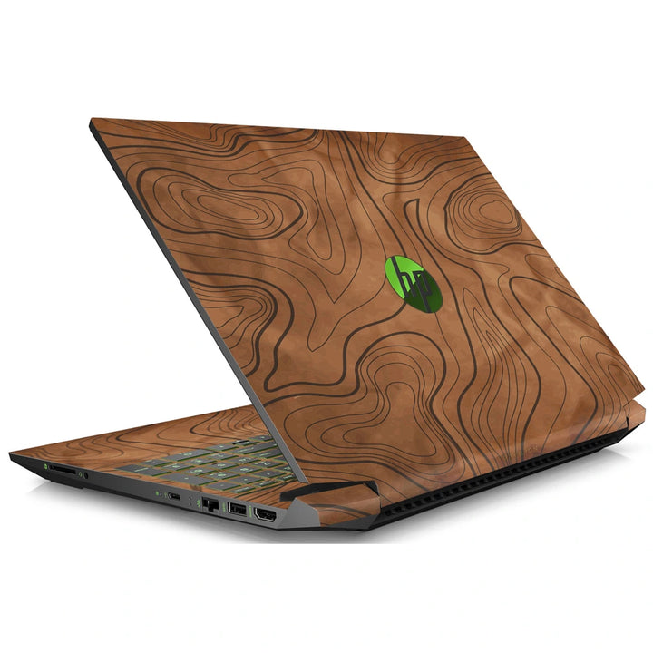 3M Material Textured Embossed Laptop Skin - Dark Natural Wood Grain Texture