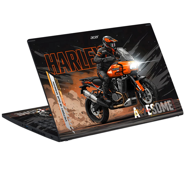 3M Material Textured Embossed Laptop Skin - Harley Davidson American Flag Eagle