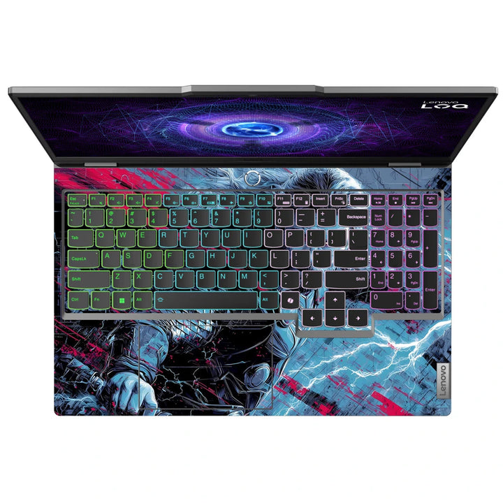 3M Material Textured Embossed Laptop Skin - Thor Mjolnir Lightning Strike Art