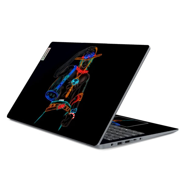 3M Material Textured Embossed Laptop Skin - Portgas D. Ace Blacklight Neon Art