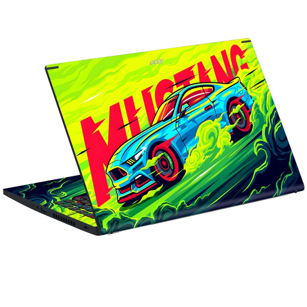 Acer Laptop Skin - Ford Mustang Neon Green