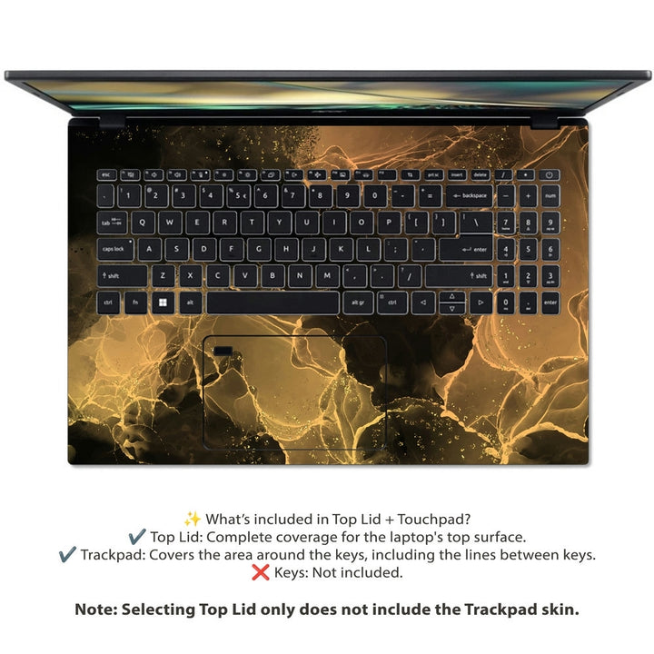 Acer Laptop Skin - Golden Glow Marble Texture