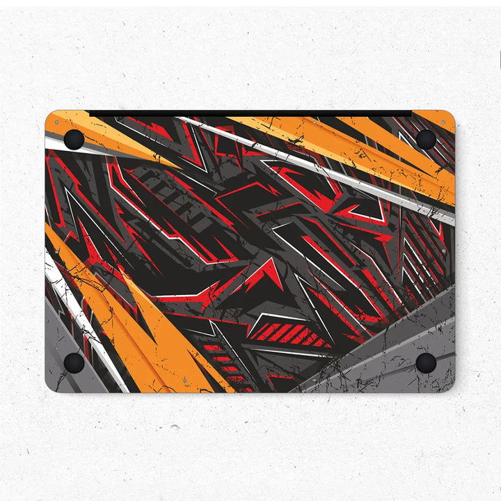 MacBook Laptop Skin - Abstract Red Orange Cyberpunk Grid