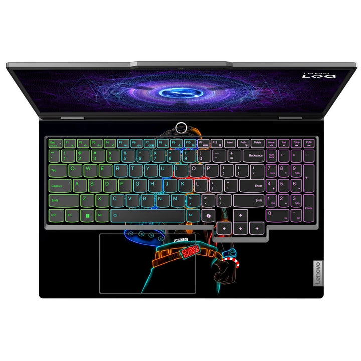 3M Material Textured Embossed Laptop Skin - Portgas D. Ace Blacklight Neon Art