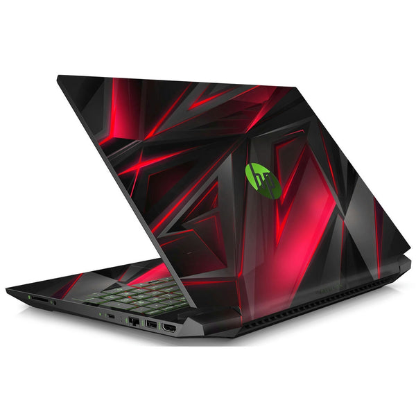 HP Laptop Skin - Black Red 3D Pattern