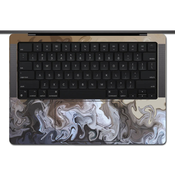 MacBook Laptop Skin - Abstract Grey White Flowing Marble