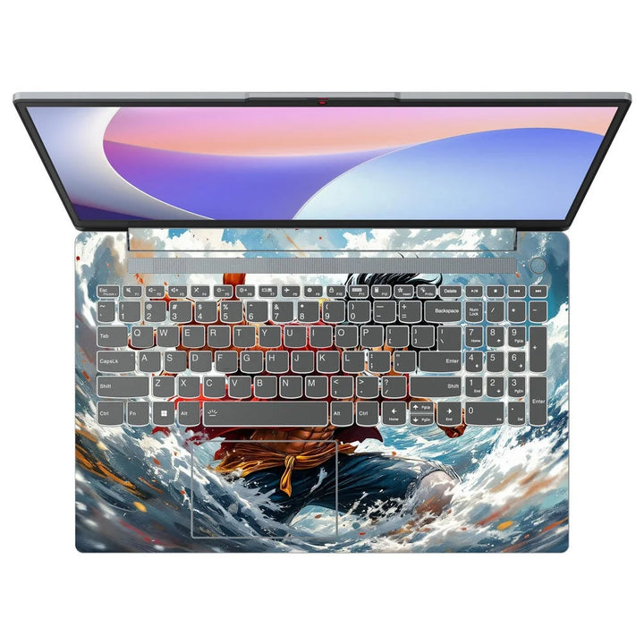 3D Embossed Laptop Skin - Luffy Straw Hat Water
