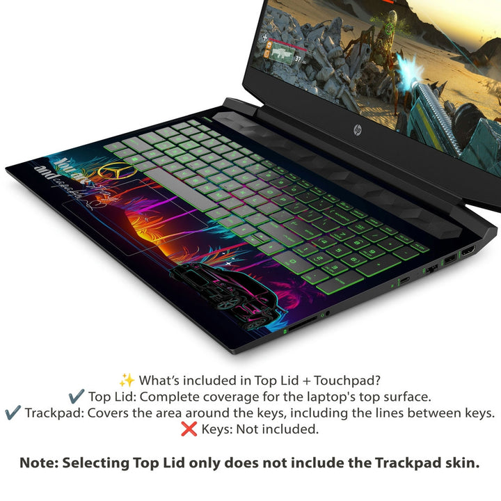 HP Laptop Skin - You are Strong and Capable Racing Neon Car