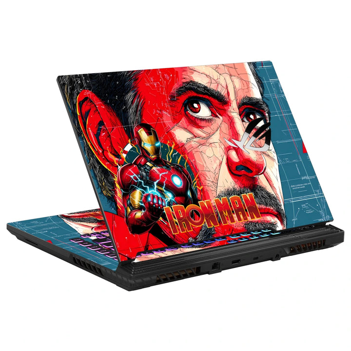 3M Material Textured Embossed Laptop Skin - Iron Man Classic Comic Pop Art
