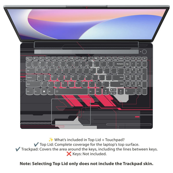 Lenovo Laptop Skin - Crimson Circuit