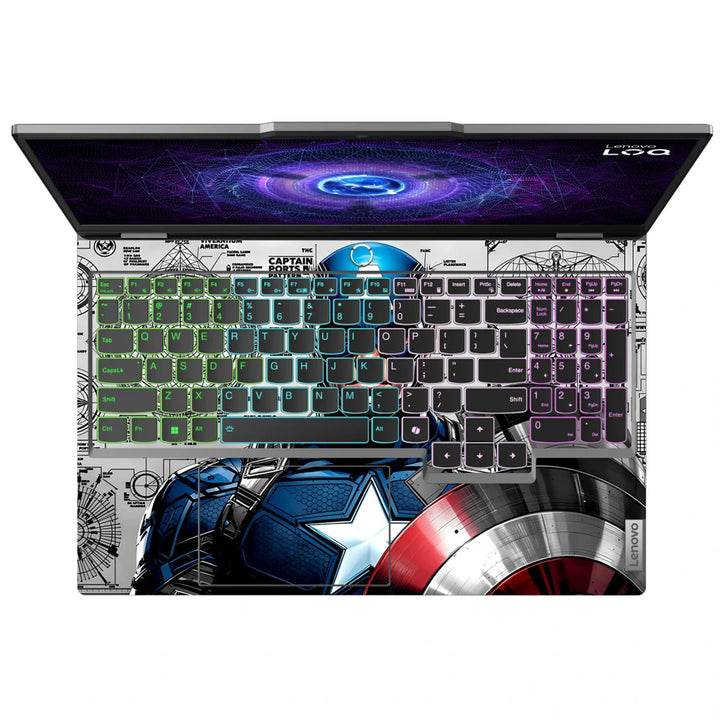 3M Material Textured Embossed Laptop Skin - Captain America Comic Pop Art Shield