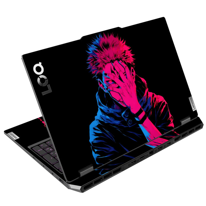 3M Material Textured Embossed Laptop Skin - Jujutsu Kaisen Neon Sukuna Shadow