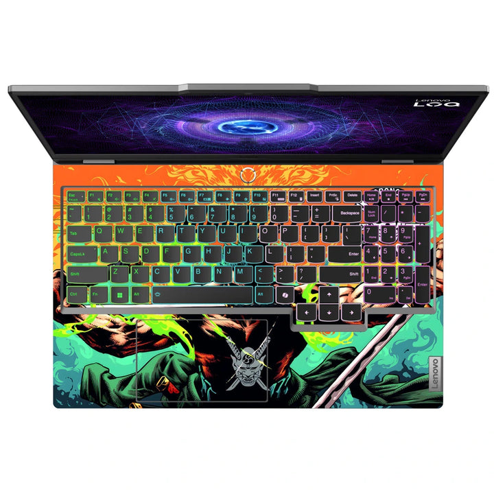 3M Material Textured Embossed Laptop Skin - One Piece Roronoa Zoro Three Swords