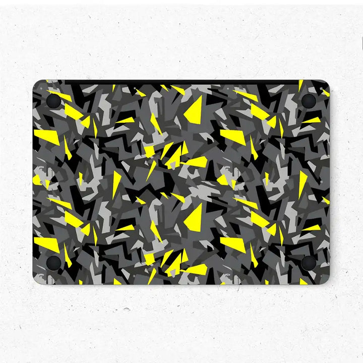 MacBook Laptop Skin - Yellow Shards on Dark Geometric Background