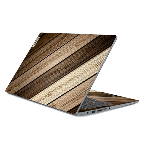3M Material Textured Embossed Laptop Skin - Rustic Dark Brown Wood Plank Texture