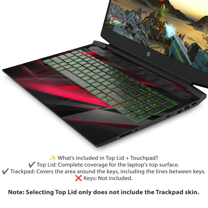 HP Laptop Skin - Black Red 3D Pattern