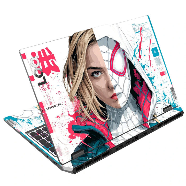 3M Material Textured Embossed Laptop Skin - Spider-Gwen Spider-Verse Pop Art