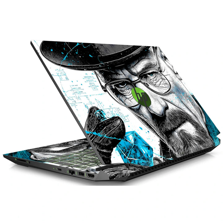 3M Material Textured Embossed Laptop Skin - Breaking Bad Heisenberg Blue Pop Art
