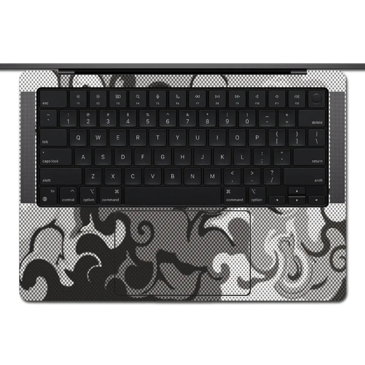 MacBook Laptop Skin - Abstract Black White Marble Halftone