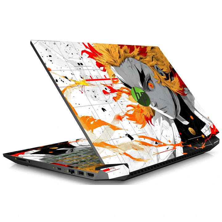 3M Material Textured Embossed Laptop Skin - Demon Slayer Rengoku Flame Hashira
