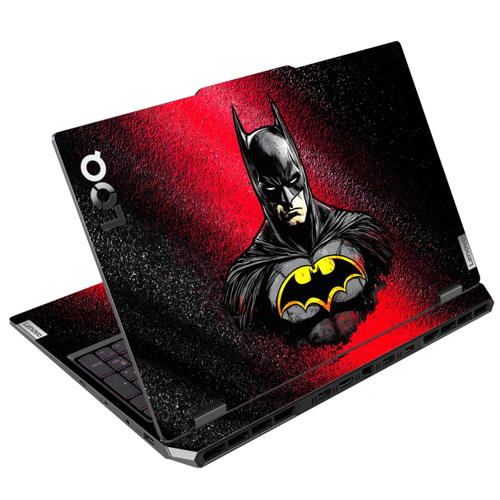 3M Material Textured Embossed Laptop Skin - Batman Red Grunge Bust