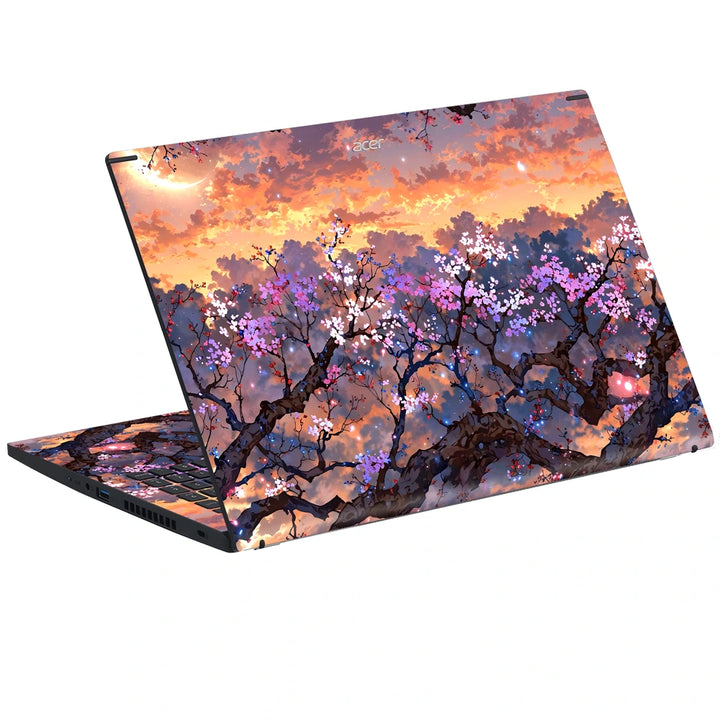3M Material Textured Embossed Laptop Skin - Abstract Pink Cherry Blossom Forest