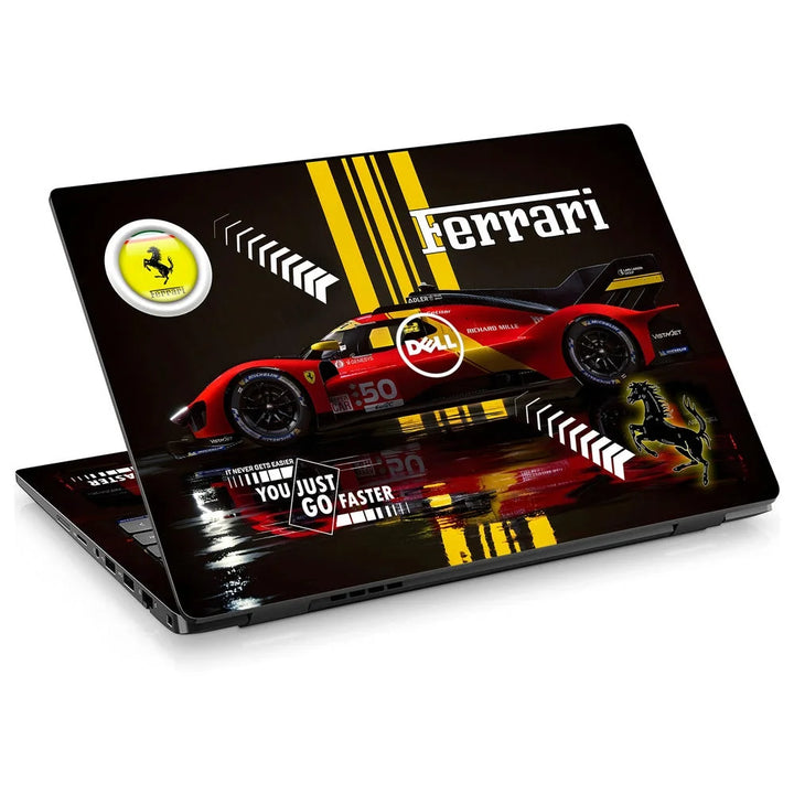 3D Embossed Laptop Skin - Ferrari Speed Machine Red