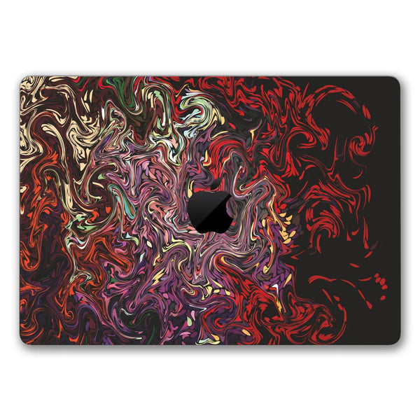 MacBook Laptop Skin - Abstract Dark Red Liquid Swirls
