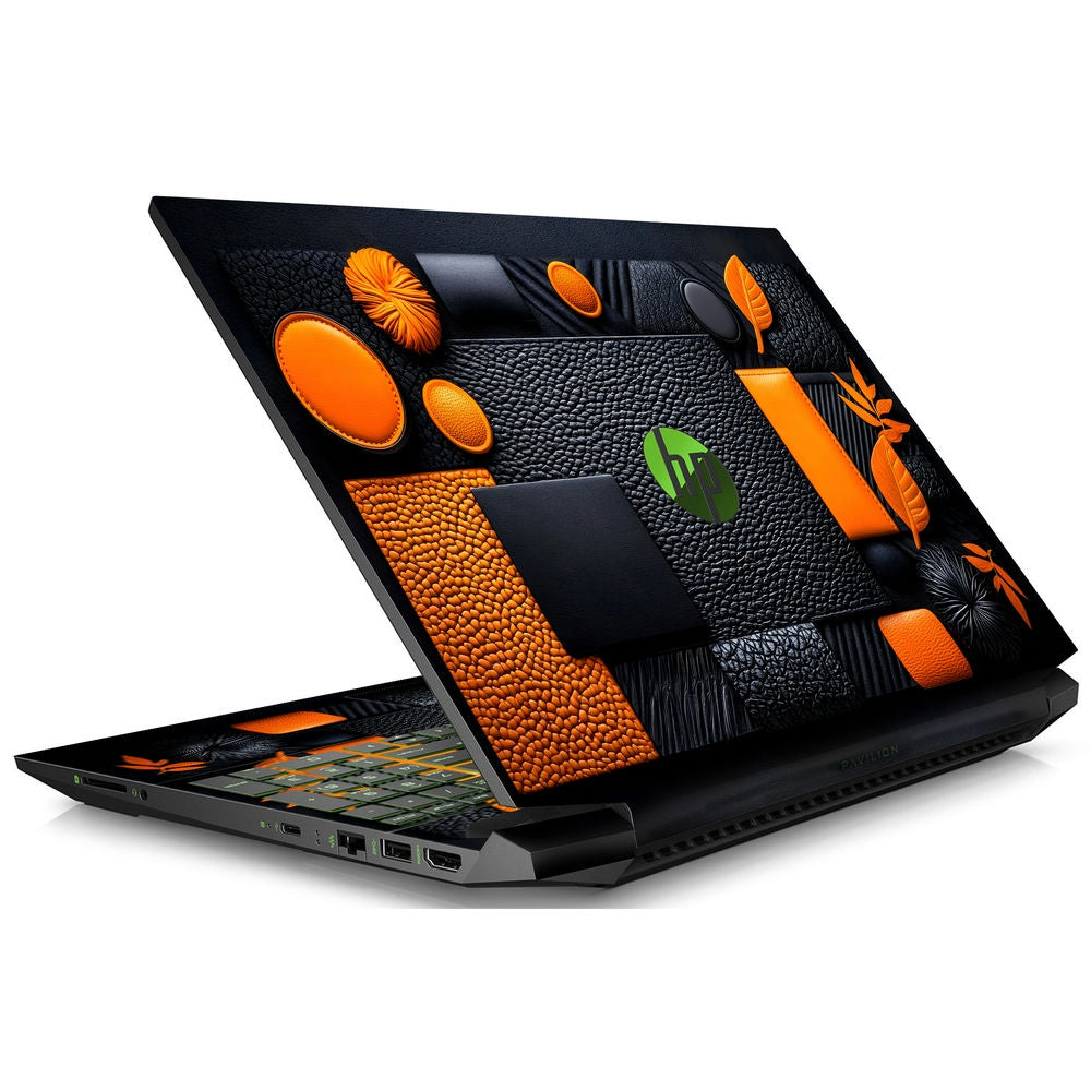 Orange Computer Hp Color Shop Black and Orange Futuristic Layout Laptop Skin for HP | Buy Online ...