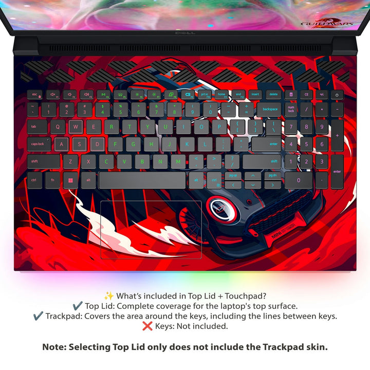 Dell Laptop Skin - Porsche 911 GT3 RedBlack Flames