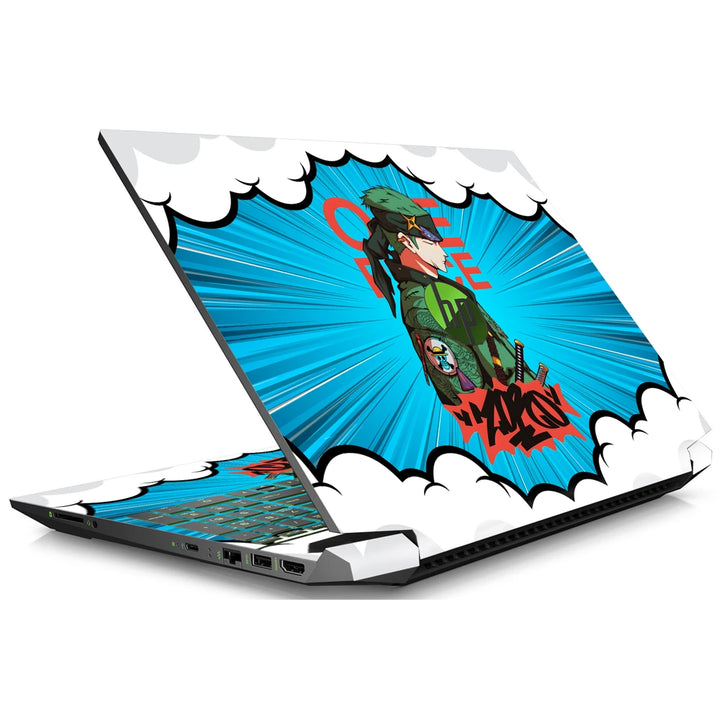 3M Material Textured Embossed Laptop Skin - Zoro Pop Art Street Samurai