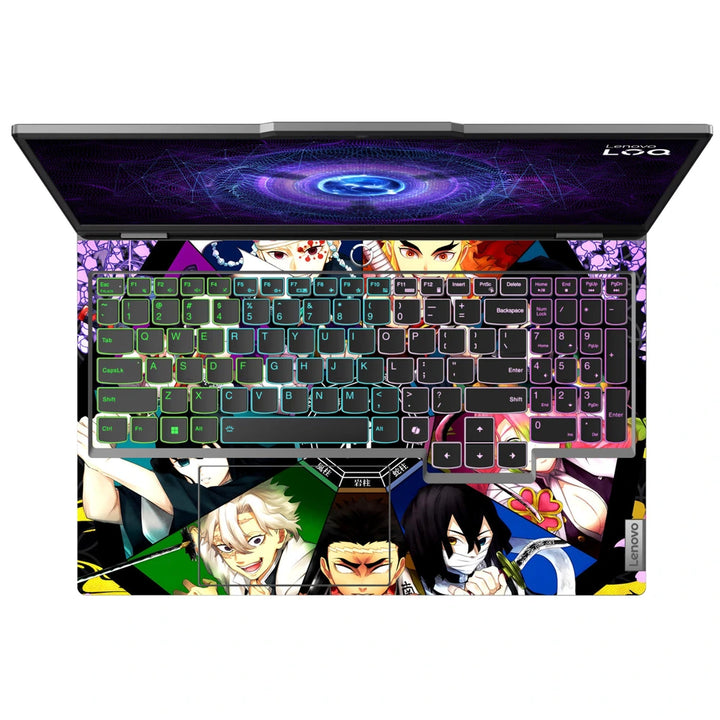 3M Material Textured Embossed Laptop Skin - Demon Slayer Rengoku Fire Pillar Art