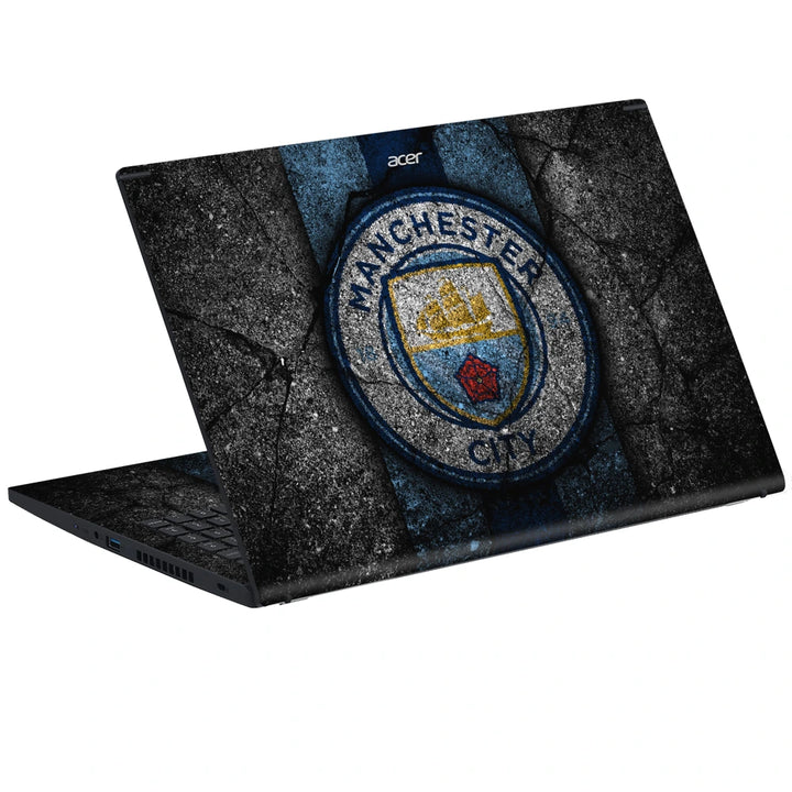 3M Material Textured Embossed Laptop Skin - Man City Sky Blue Football Badge