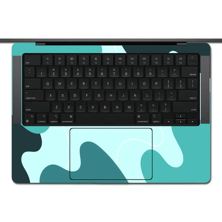 MacBook Laptop Skin - Turquoise Abstract Waves Pattern