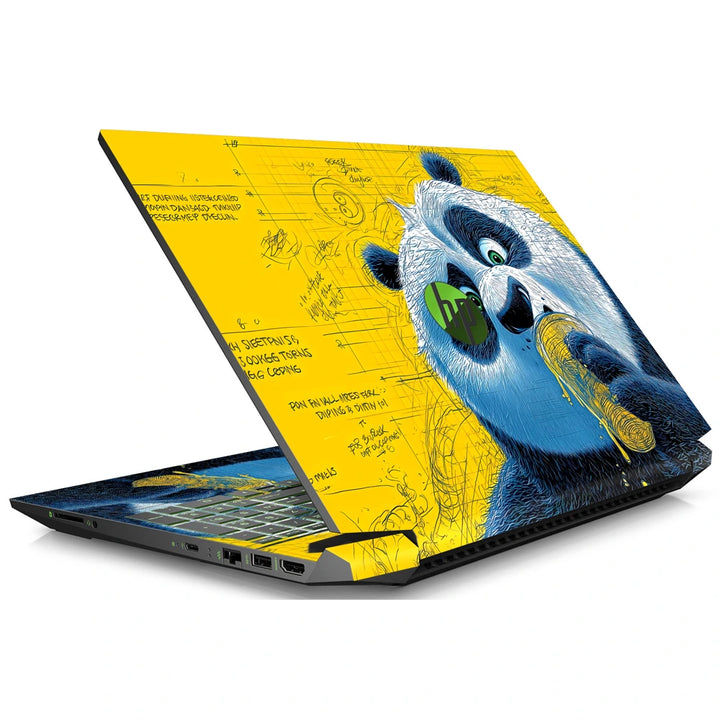3M Material Textured Embossed Laptop Skin - Kung Fu Panda Po Yellow Pop Art