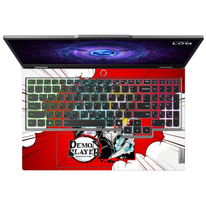 3M Material Textured Embossed Laptop Skin - Demon Slayer Main Group Water Art