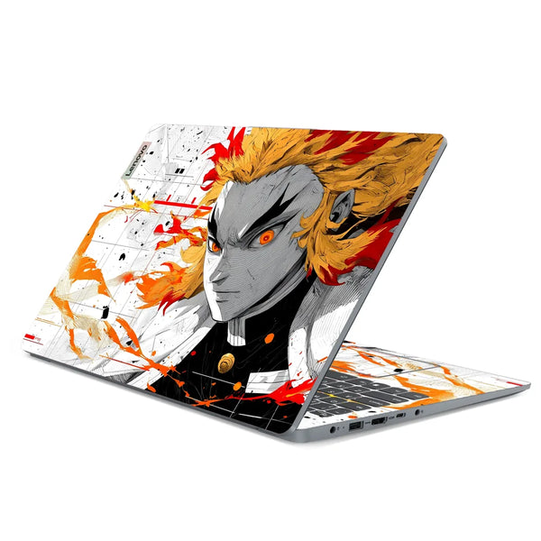3M Material Textured Embossed Laptop Skin - Demon Slayer Rengoku Flame Hashira