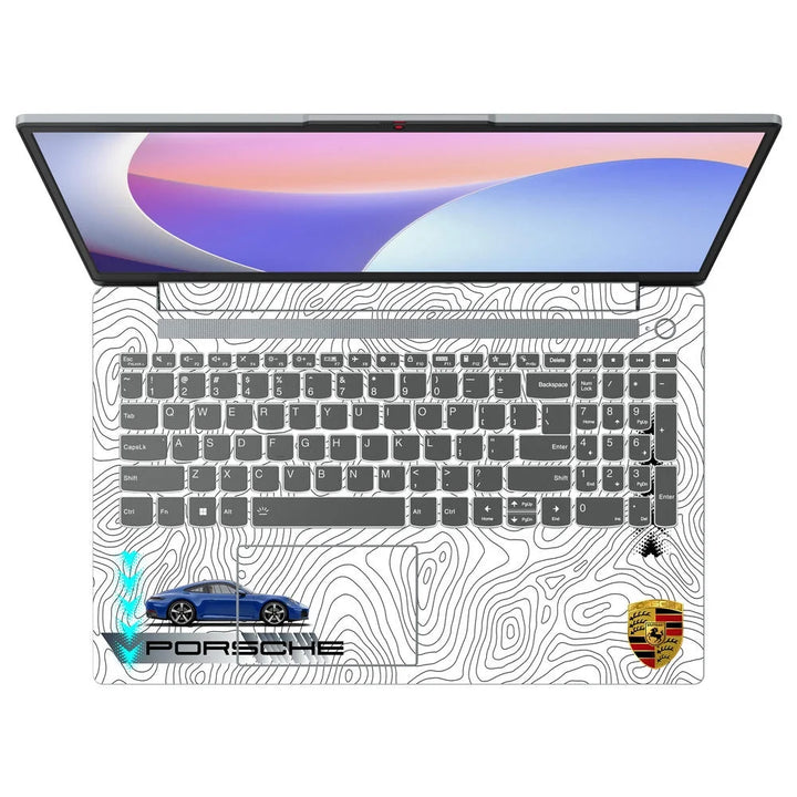 3D Embossed Laptop Skin - Porsche Blue 911 GT3